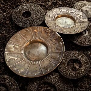 Antique Brass Chinese Zodiac Trinket Dishes